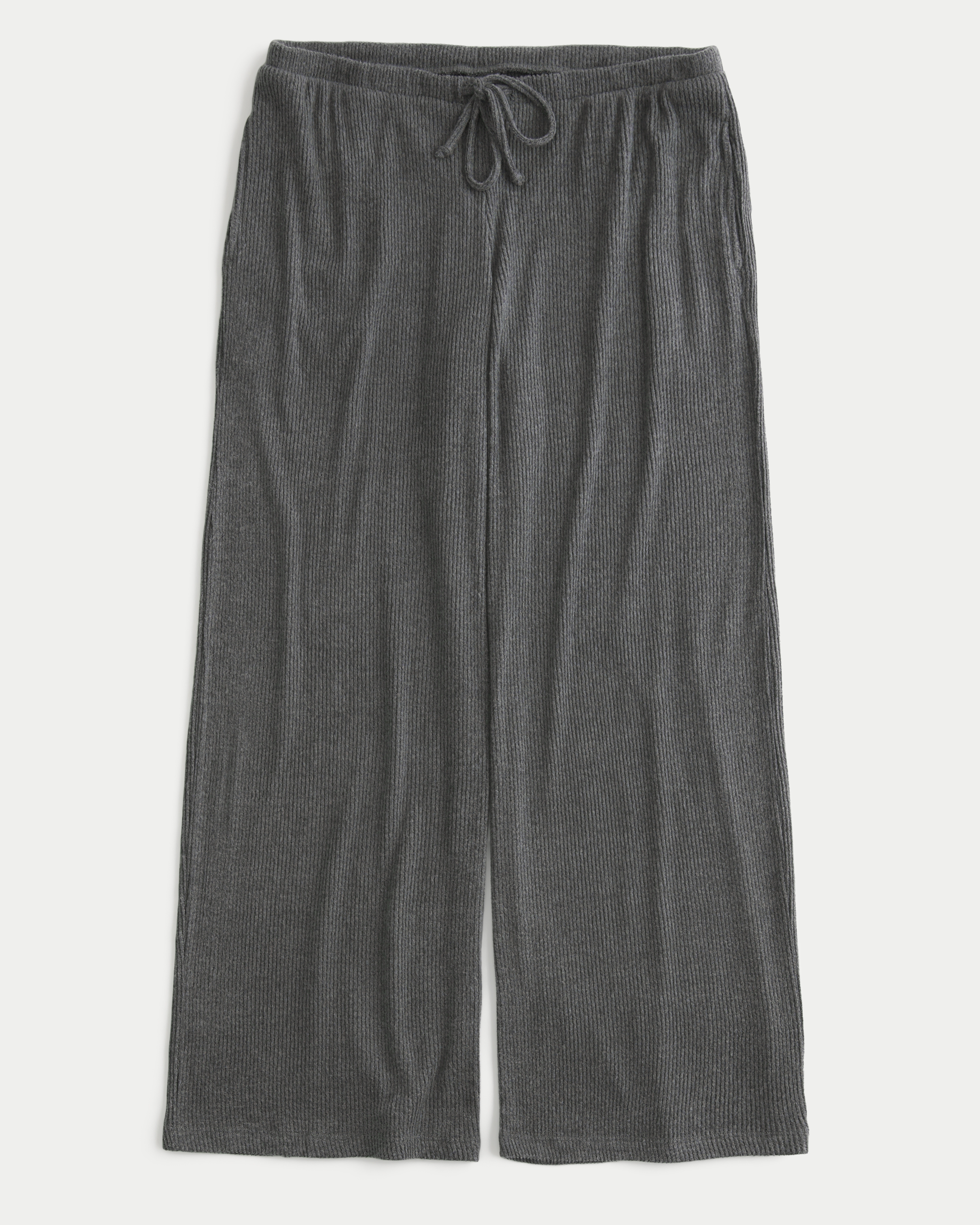 Cozy Ribbed Drawstring Baggy Pants