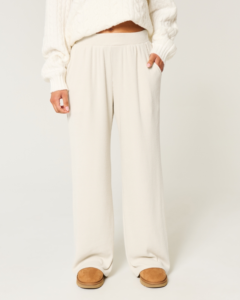 Cozy Ribbed Baggy Pants