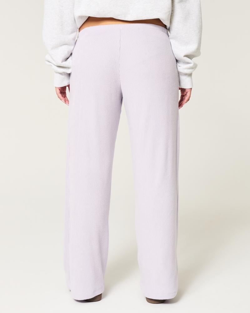 Low-Rise Cozy Ribbed Baggy Pants