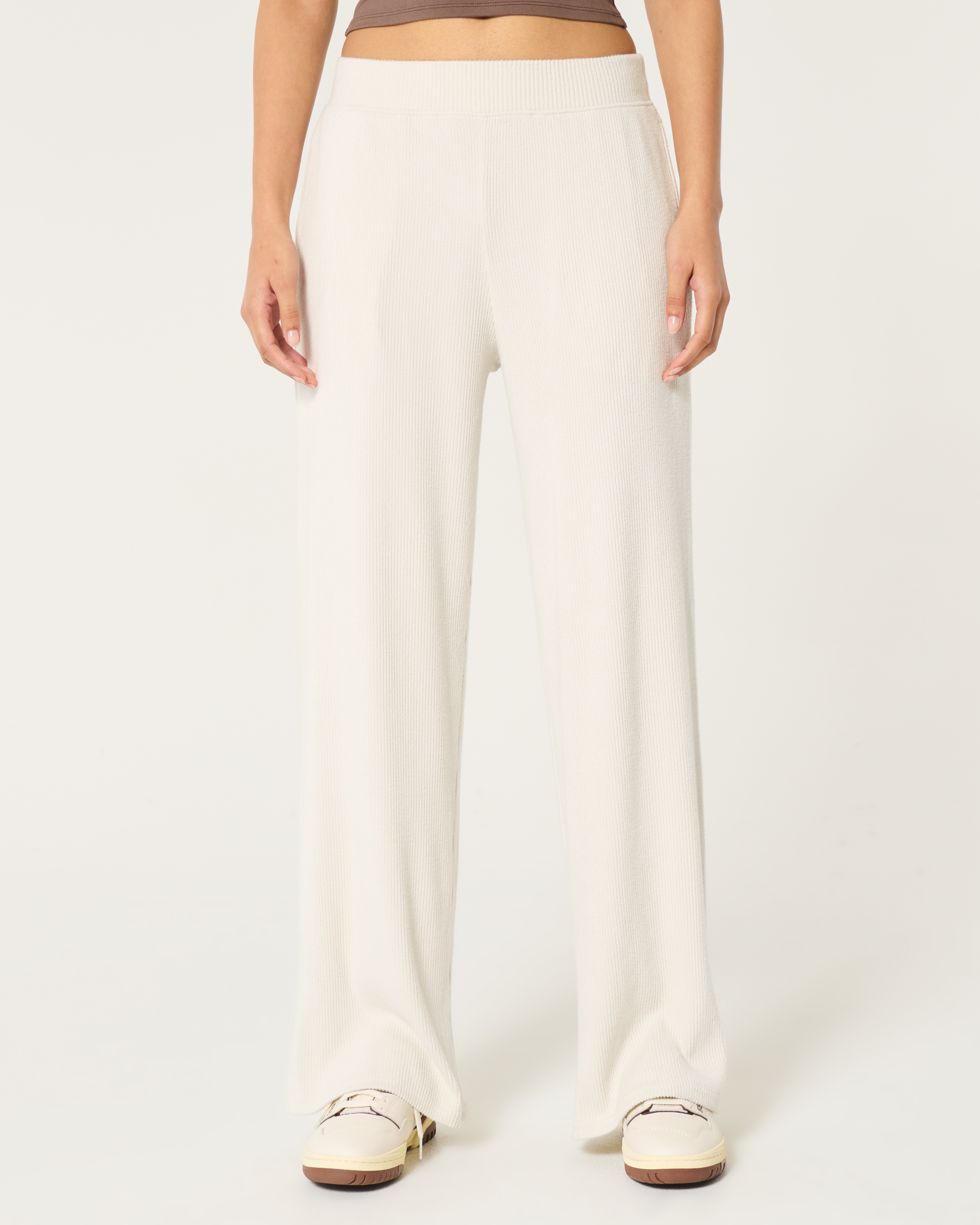 Women's Cozy Ribbed Wide-Leg Pants | Women's Clearance