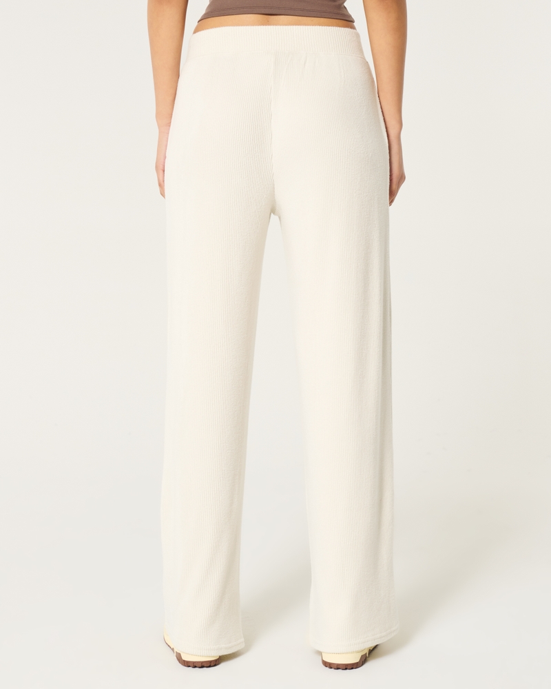 Cozy Ribbed Wide-Leg Pants