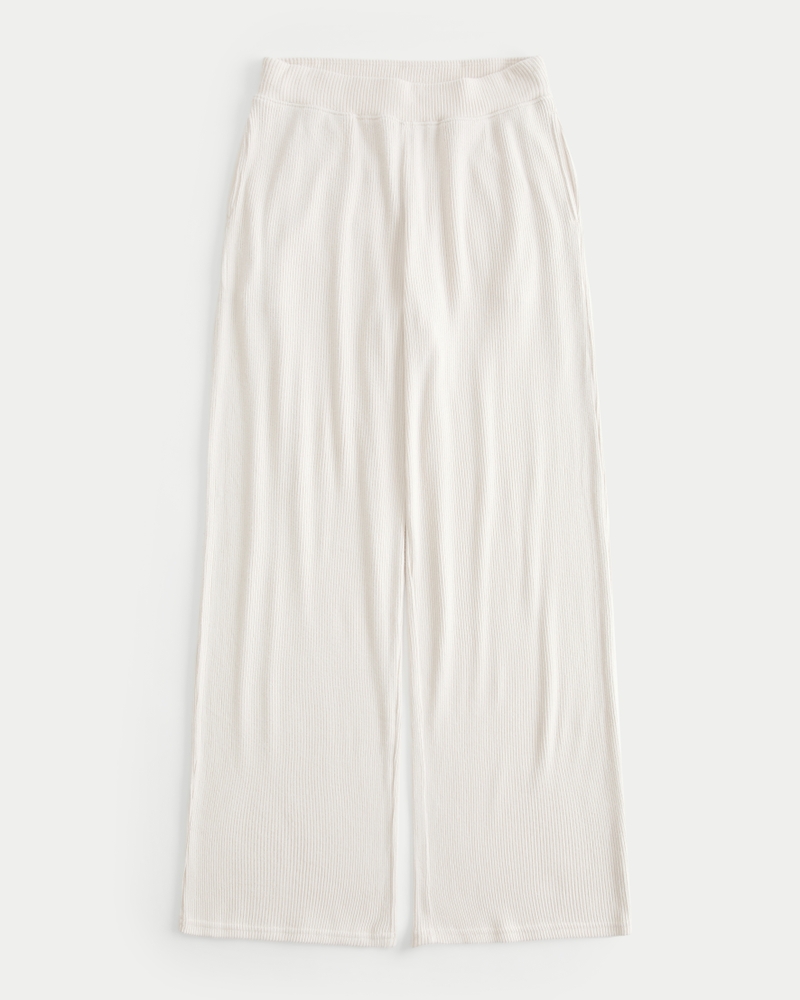 Cozy Ribbed Wide-Leg Pants