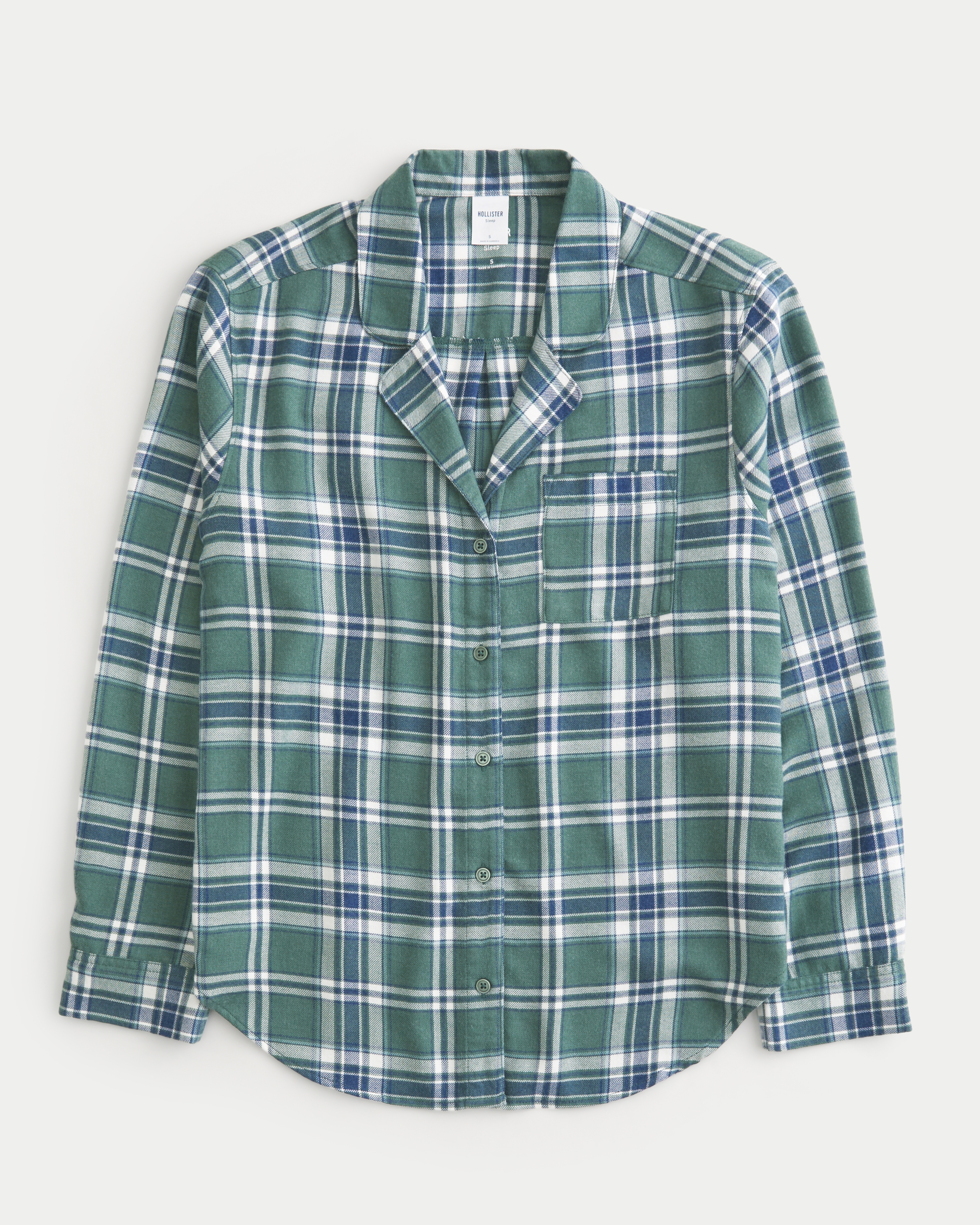 Long-Sleeve Flannel Pajama Top