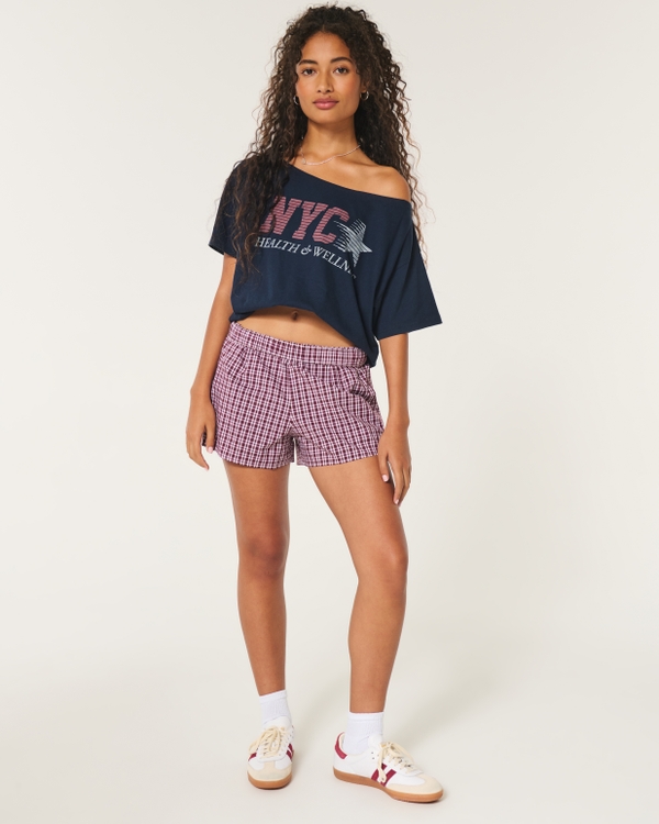 Poplin Boxer Shorts, Burgundy Plaid view 2