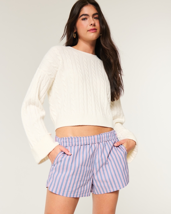 Poplin Boxer Shorts, Blue Stripe