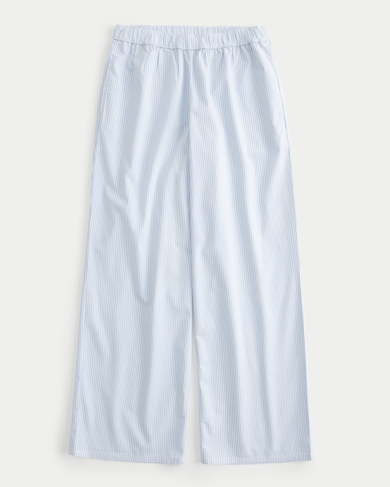 Women's Poplin Wide-Leg Sleep Pants | Women's Clearance | HollisterCo.com