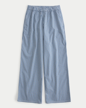 Women's Poplin Wide-Leg Sleep Pants | Women's Bottoms | HollisterCo.com