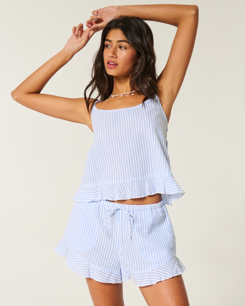 Women's Seersucker Sleep Shorts | Women's | HollisterCo.com