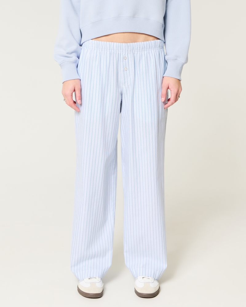 Baggy Oxford Cotton Pajama Pants