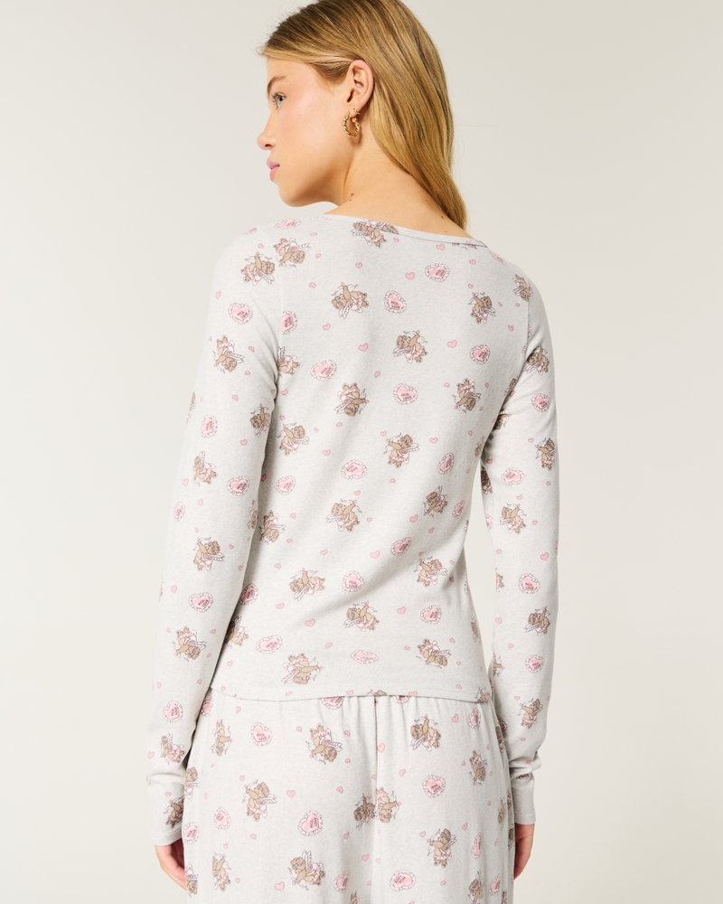 Cozy Bear Pattern Pajama Top