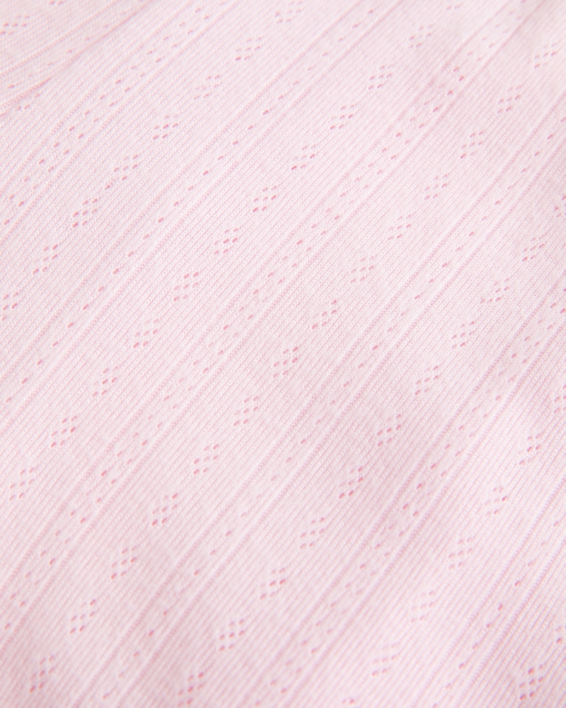 Cozy Pointelle Bow Shortie