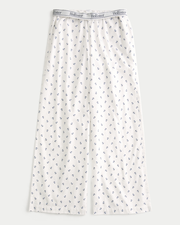 Logo Baggy Pants, White Pattern view 1