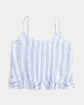 Women's Ruffle Seersucker Sleep Tank | Women's | HollisterCo.com