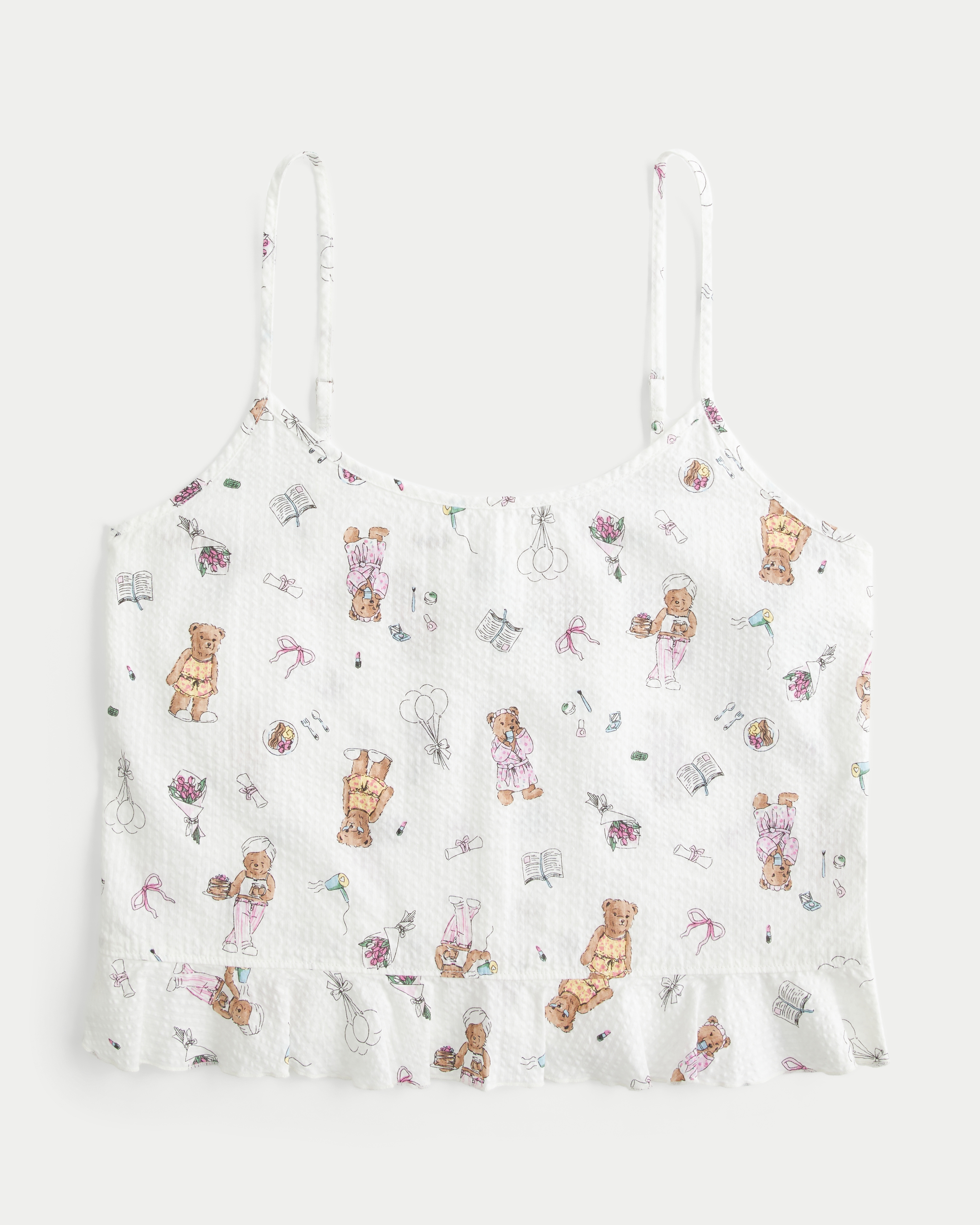 Ruffle Seersucker Sleep Tank