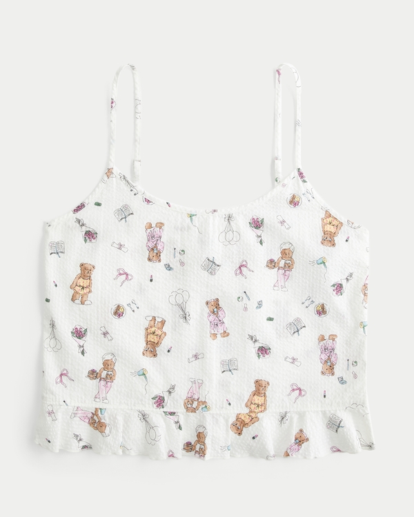 Ruffle Seersucker Sleep Tank