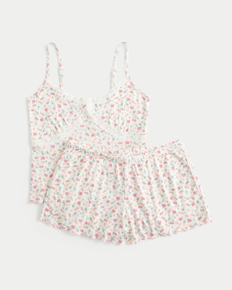 Cozy Lace Pointelle Cami & Shorts Set