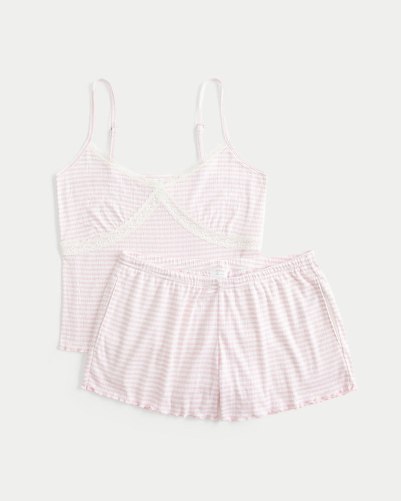 Cozy Lace Pointelle Cami & Shorts Set
