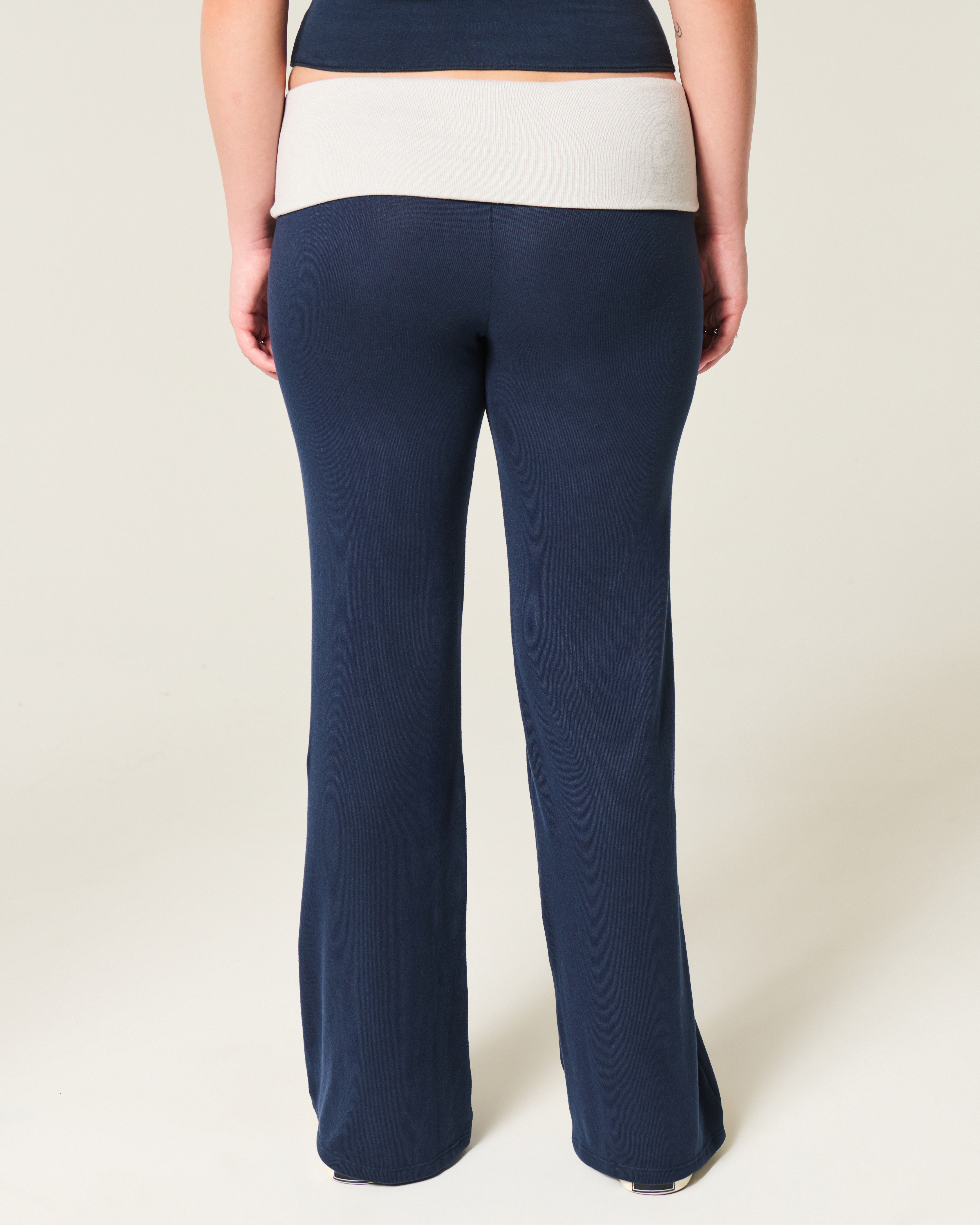Hollister Foldover Waist Knit Flare Pants