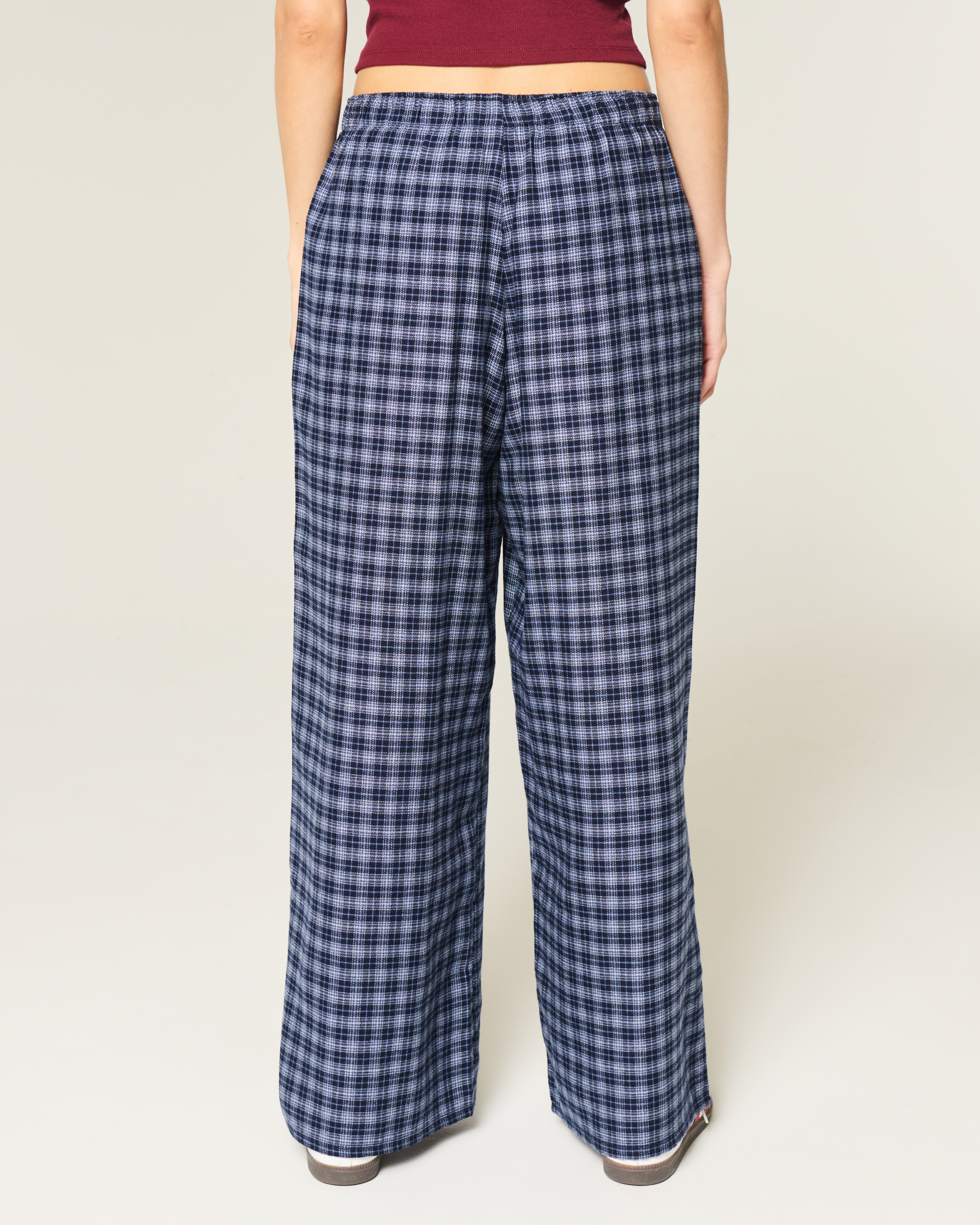 Number Graphic Baggy Flannel Pants