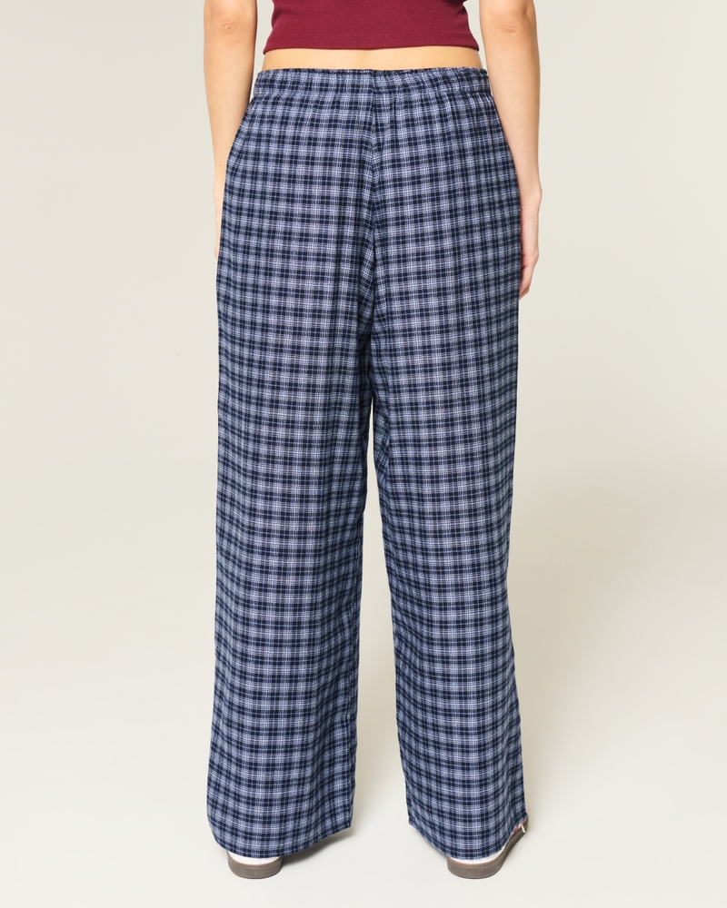 Number Graphic Baggy Flannel Pants