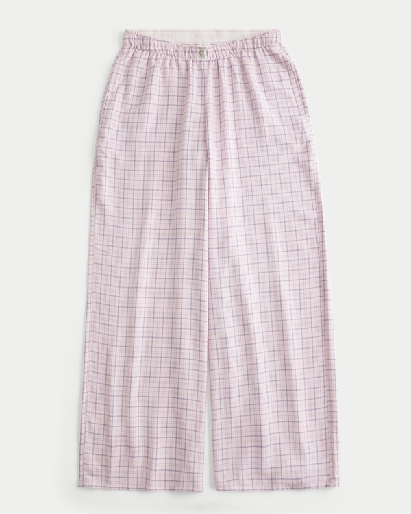 Baggy Flannel Pants, Light Pink Plaid view 1