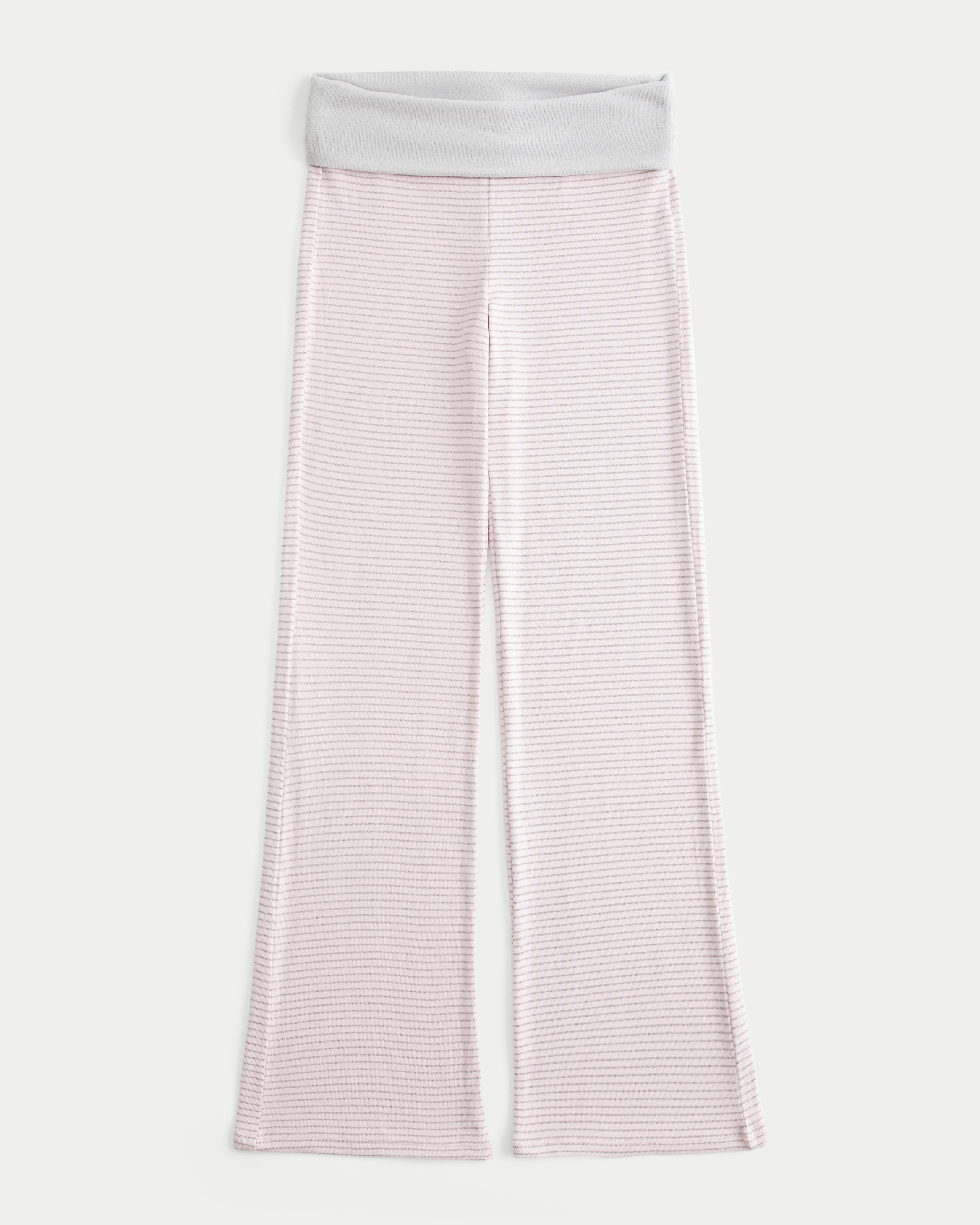 Foldover Waist Knit Flare Pants