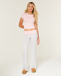 Always Cozy Knit Foldover Waist Flare Pants