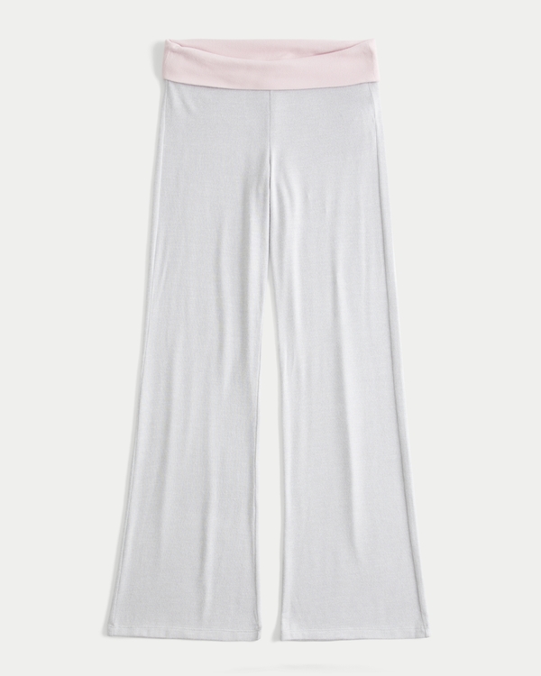 Always Cozy Knit Foldover Waist Flare Pants