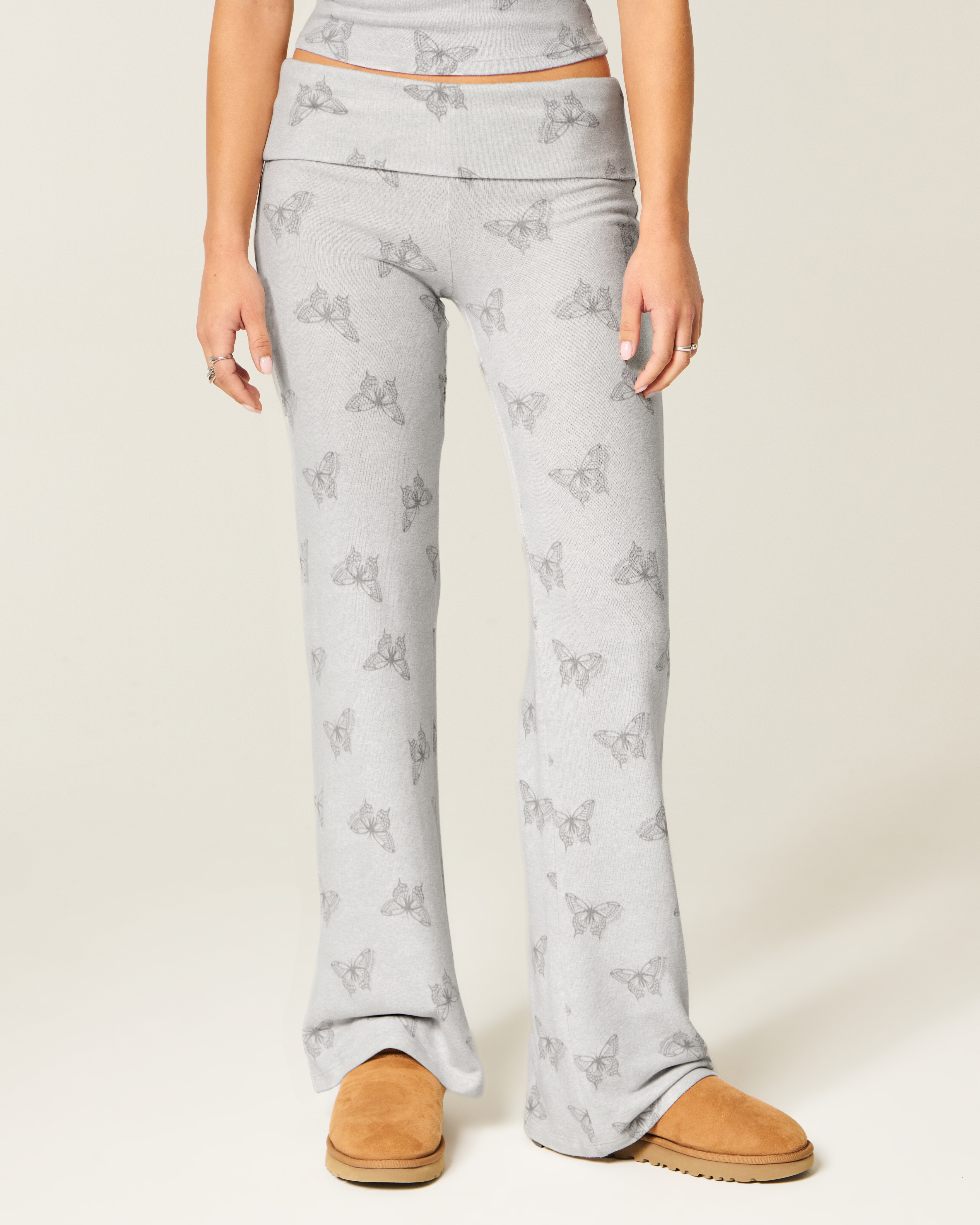 Hollister Always Cozy Knit Foldover Waist Flare Pants