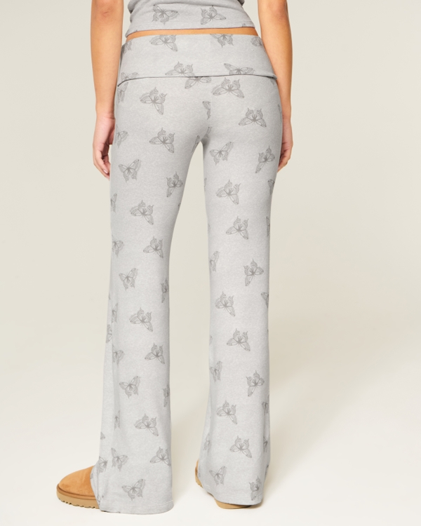 Always Cozy Knit Foldover Waist Flare Pants