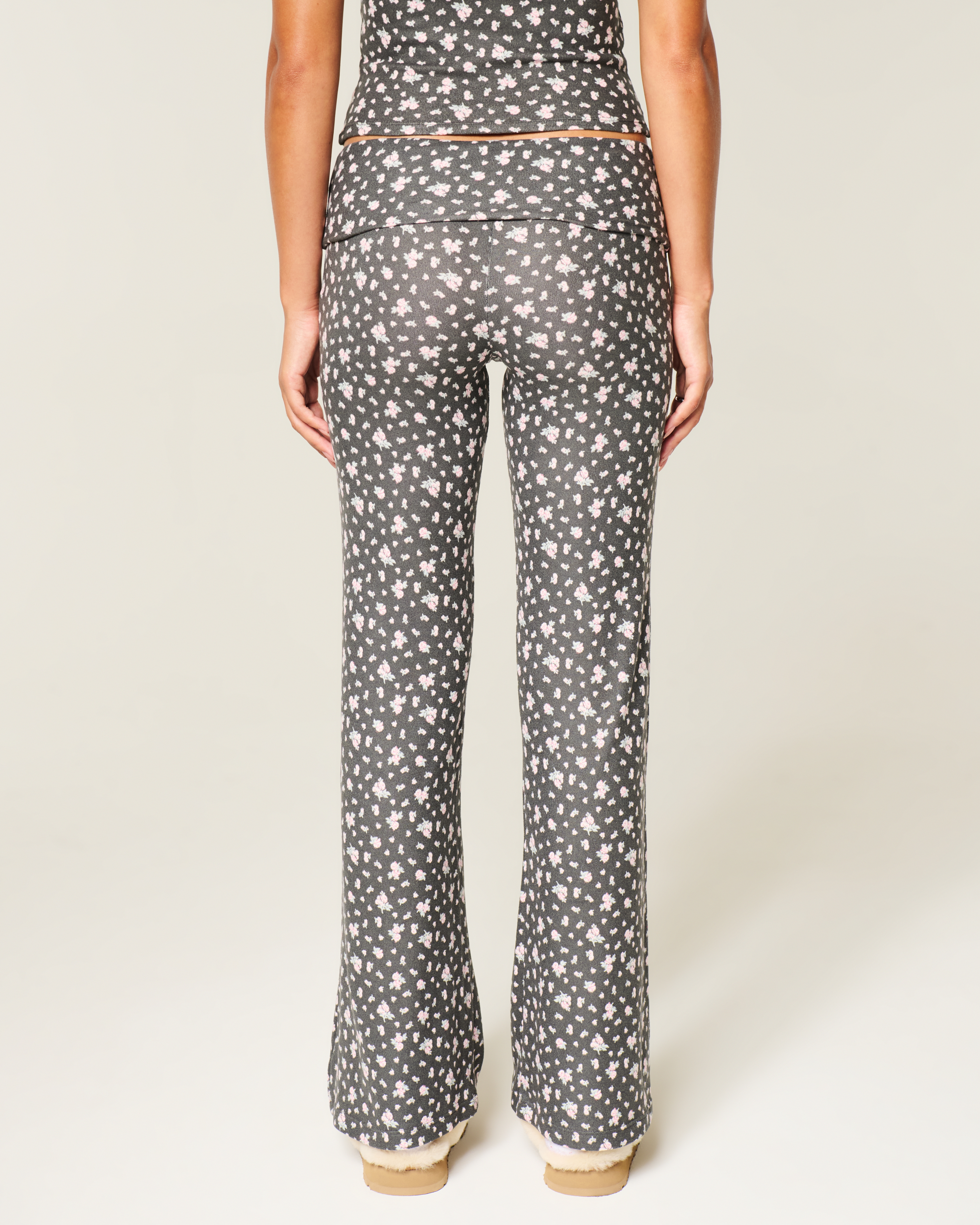 Always Cozy Knit Foldover Waist Flare Pants