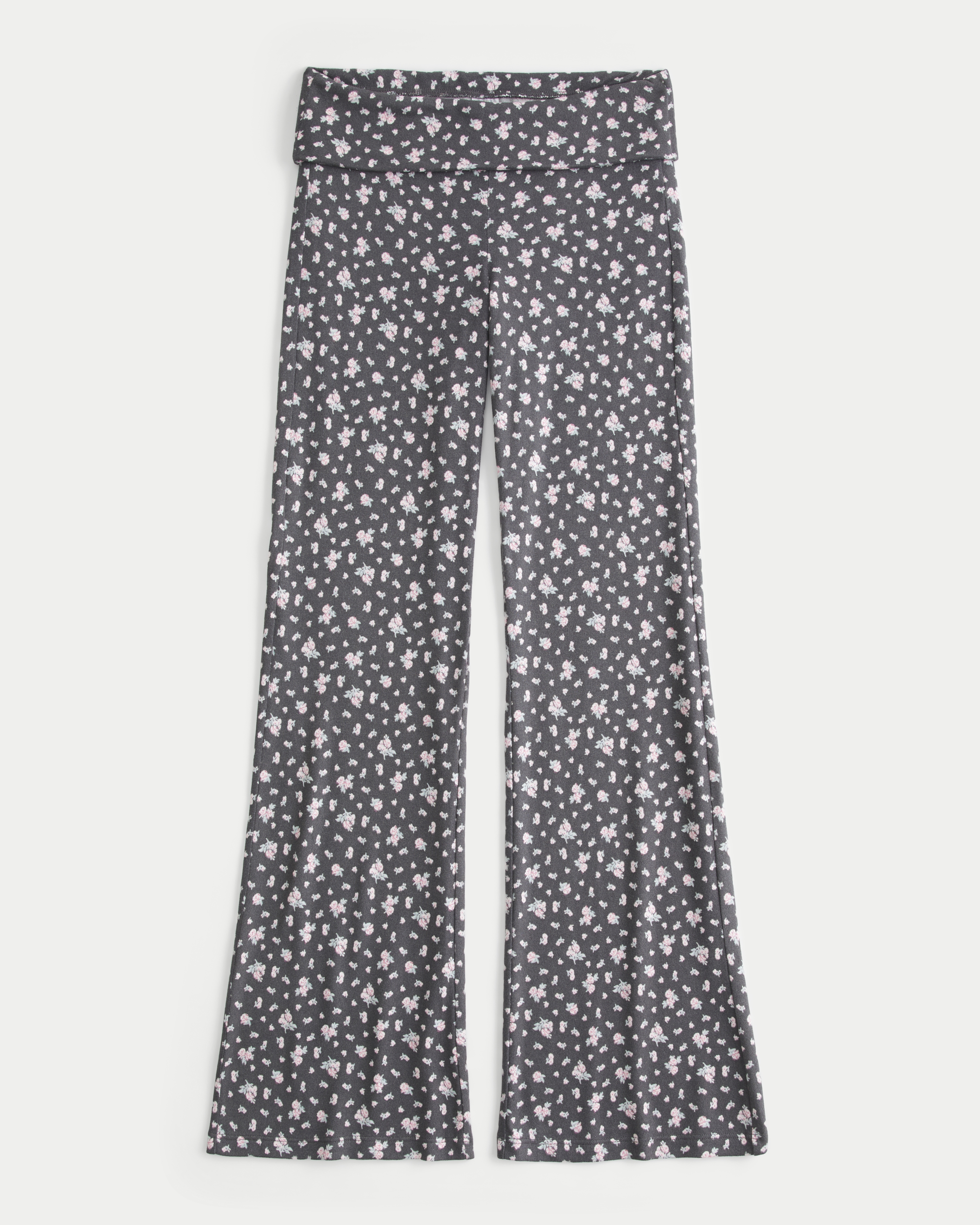 Always Cozy Knit Foldover Waist Flare Pants