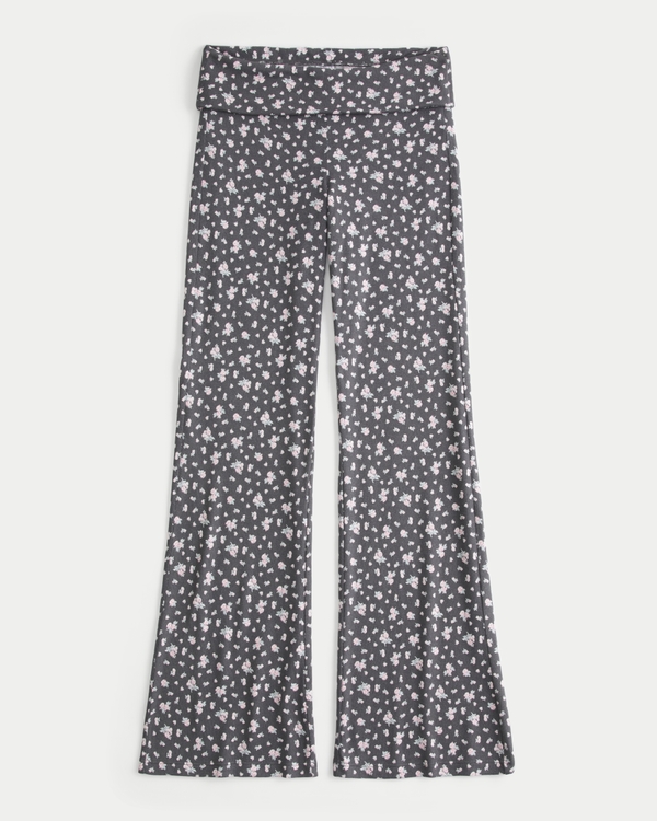 Always Cozy Knit Foldover Waist Flare Pants