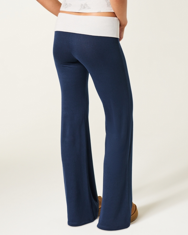 Always Cozy Knit Foldover Waist Flare Pants