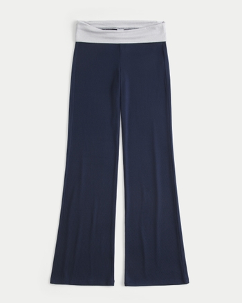 Women's Always Cozy Knit Foldover Waist Flare Pants | Women's Bottoms | HollisterCo.ca