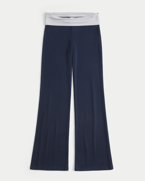 Always Cozy Knit Foldover Waist Flare Pants
