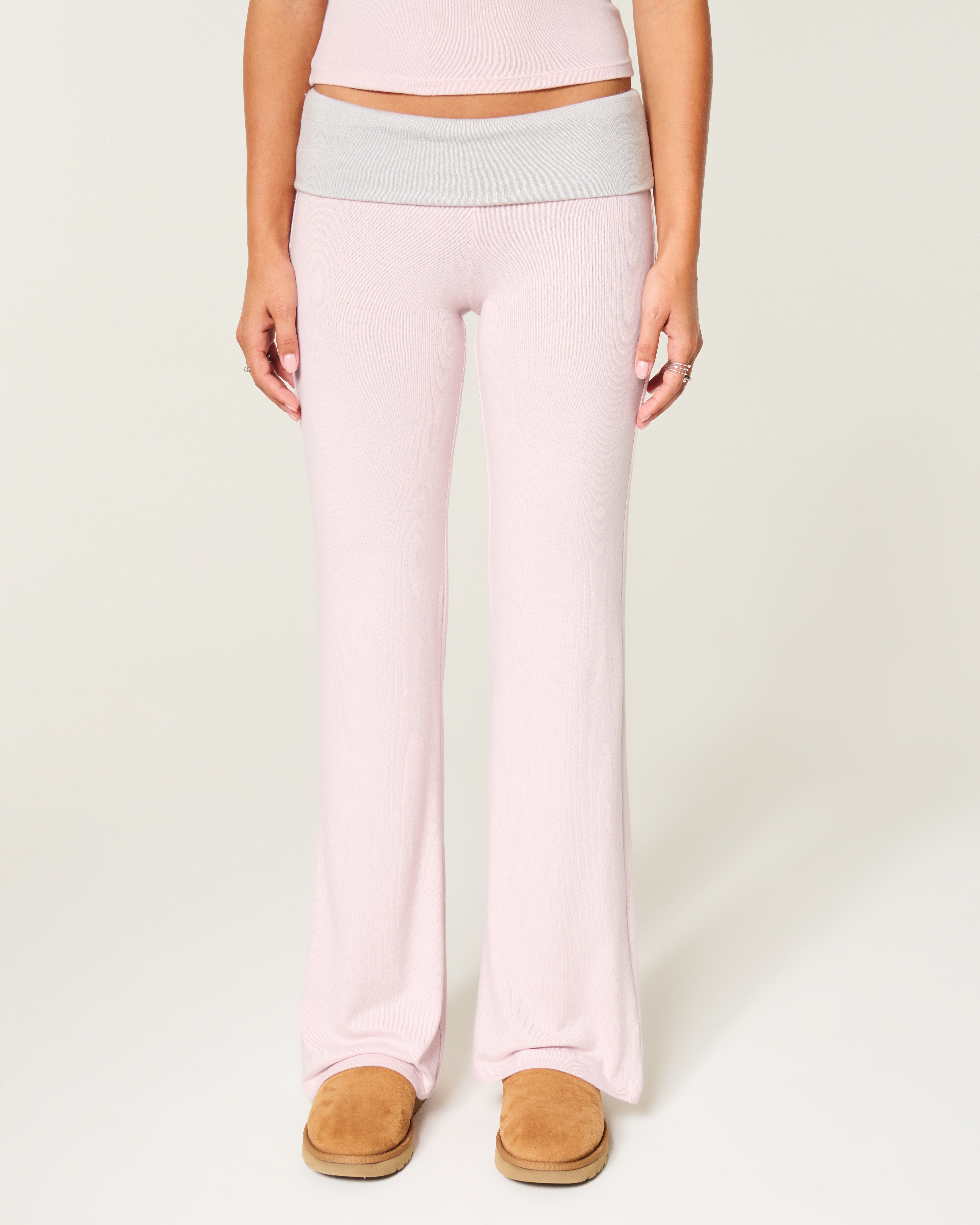Hollister Always Cozy Knit Foldover Waist Flare Pants
