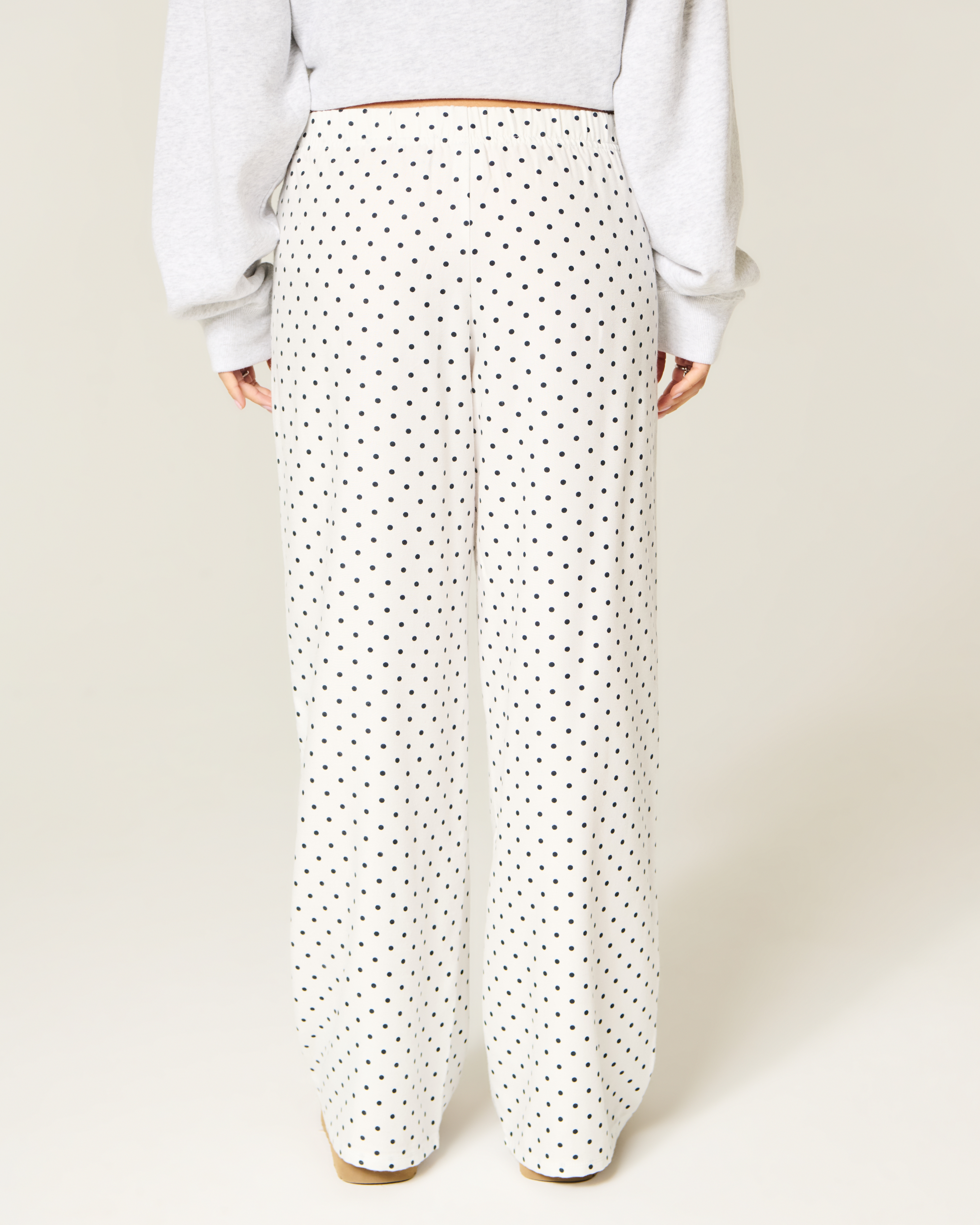 Hollister Flannel Wide-leg Class Of 2026 Graphic Pants In White