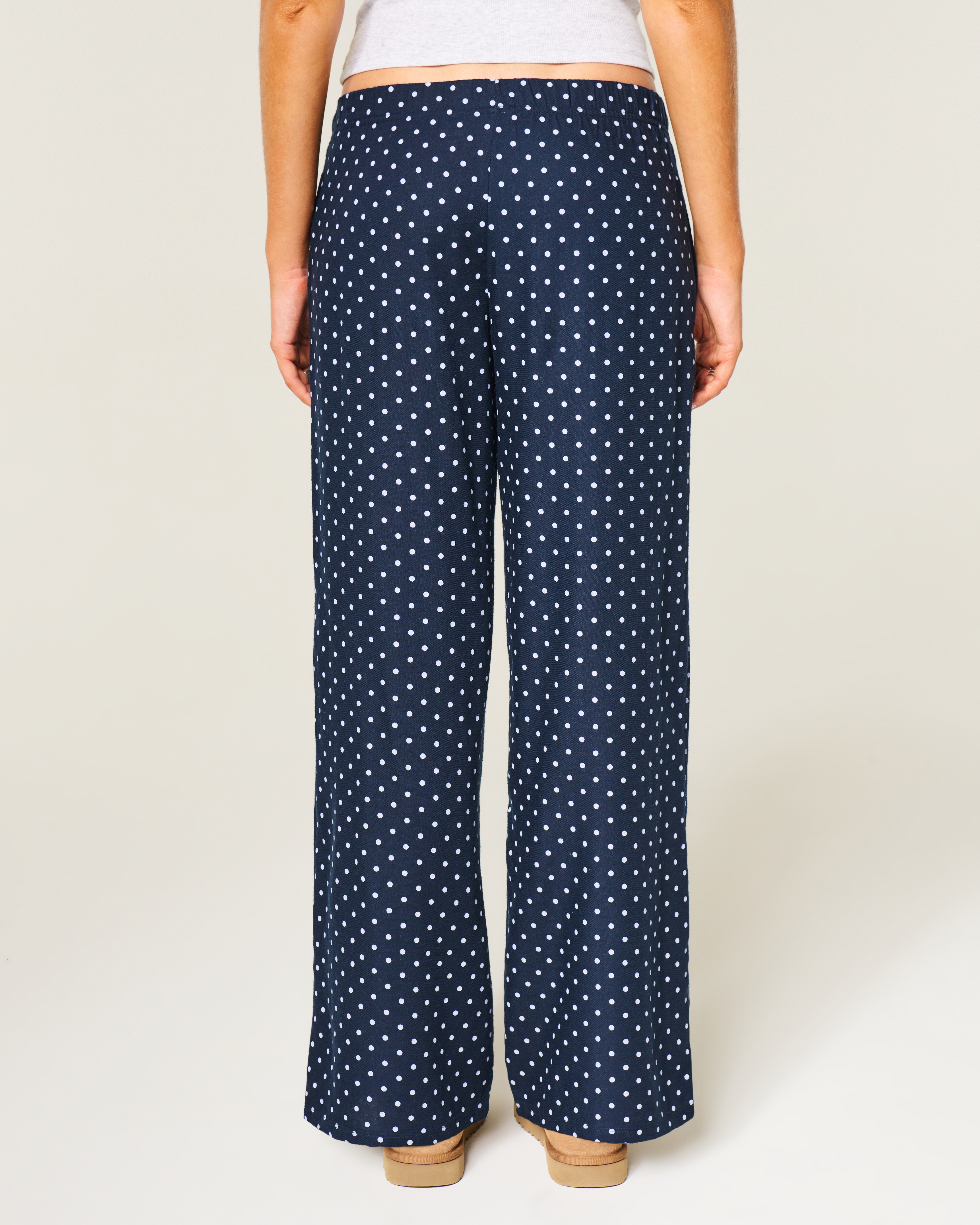 Hollister Flannel Wide-leg Class Of 2026 Graphic Pants In Blue