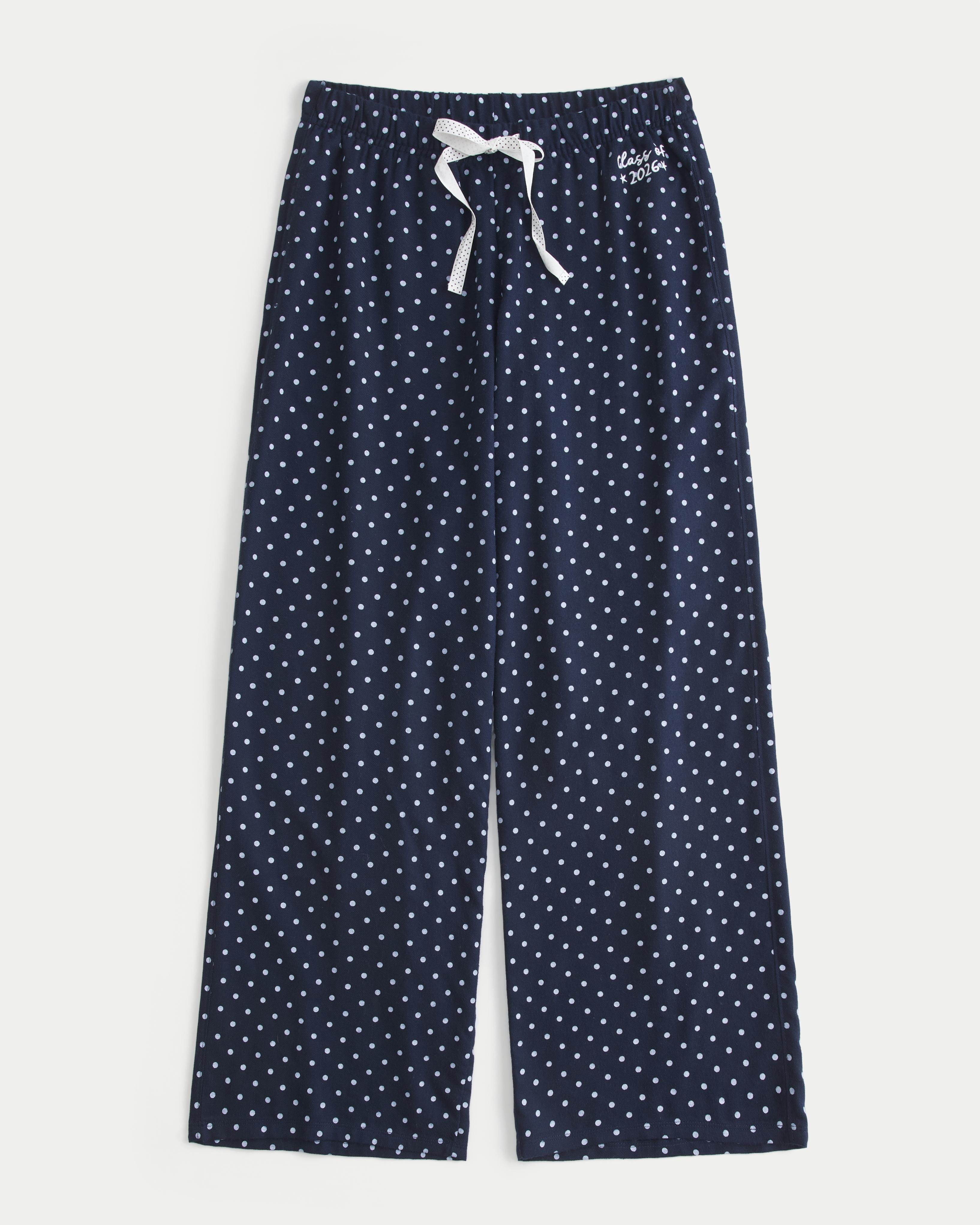 Hollister Flannel Wide-leg Class Of 2026 Graphic Pants In Blue