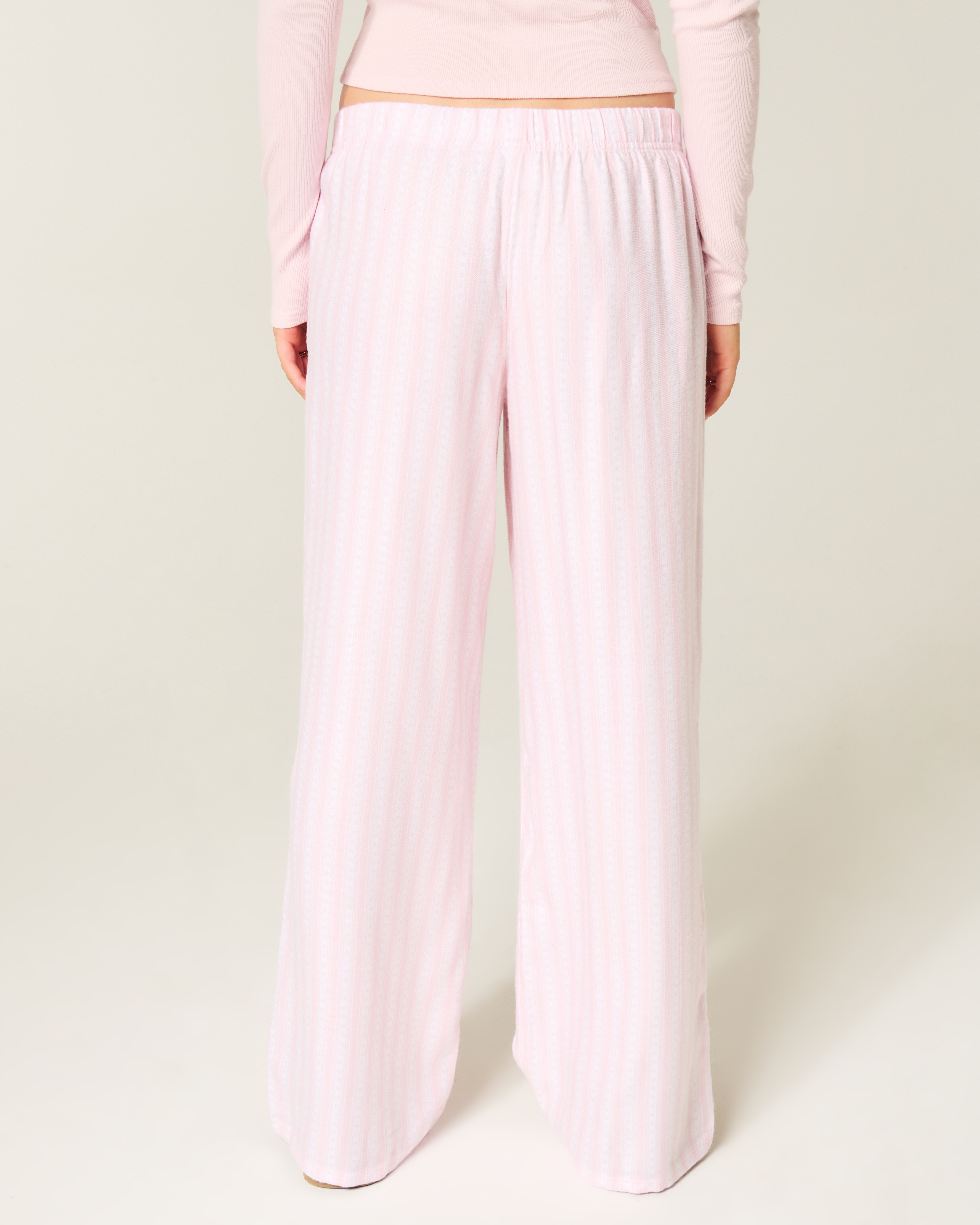 Hollister Flannel Wide-leg Class Of 2026 Graphic Pants In Pink