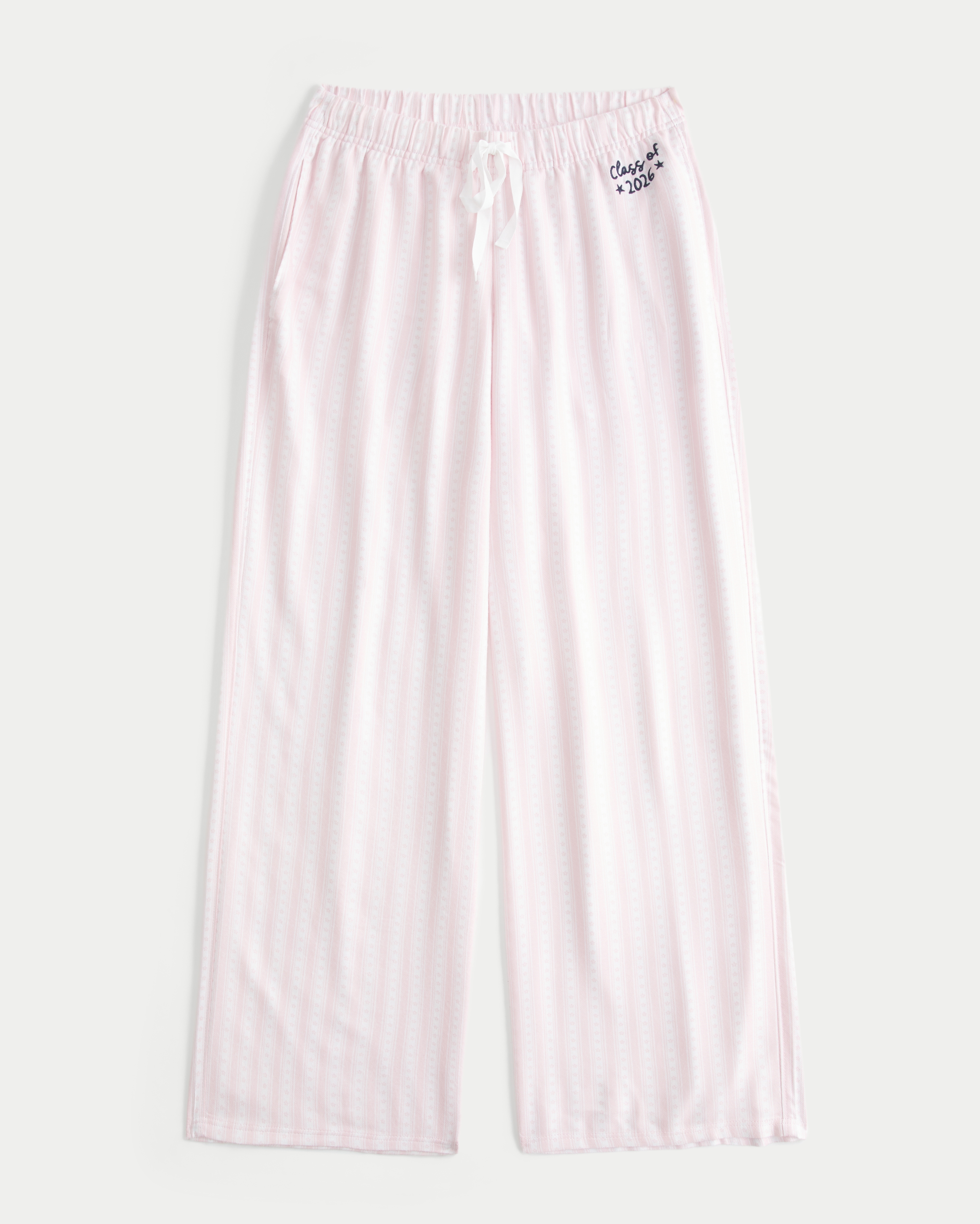 Hollister Flannel Wide-leg Class Of 2026 Graphic Pants In Pink