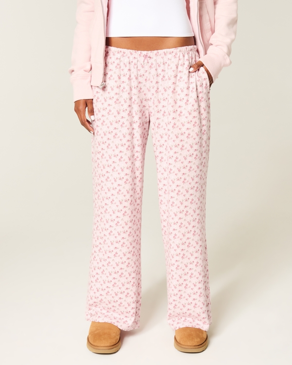 Cozy Wide-Leg Pants, Light Lilac Pattern view 2
