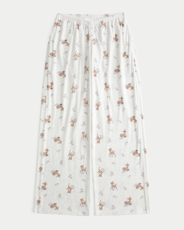 Cozy Pointelle Wide-Leg Boxer Pants