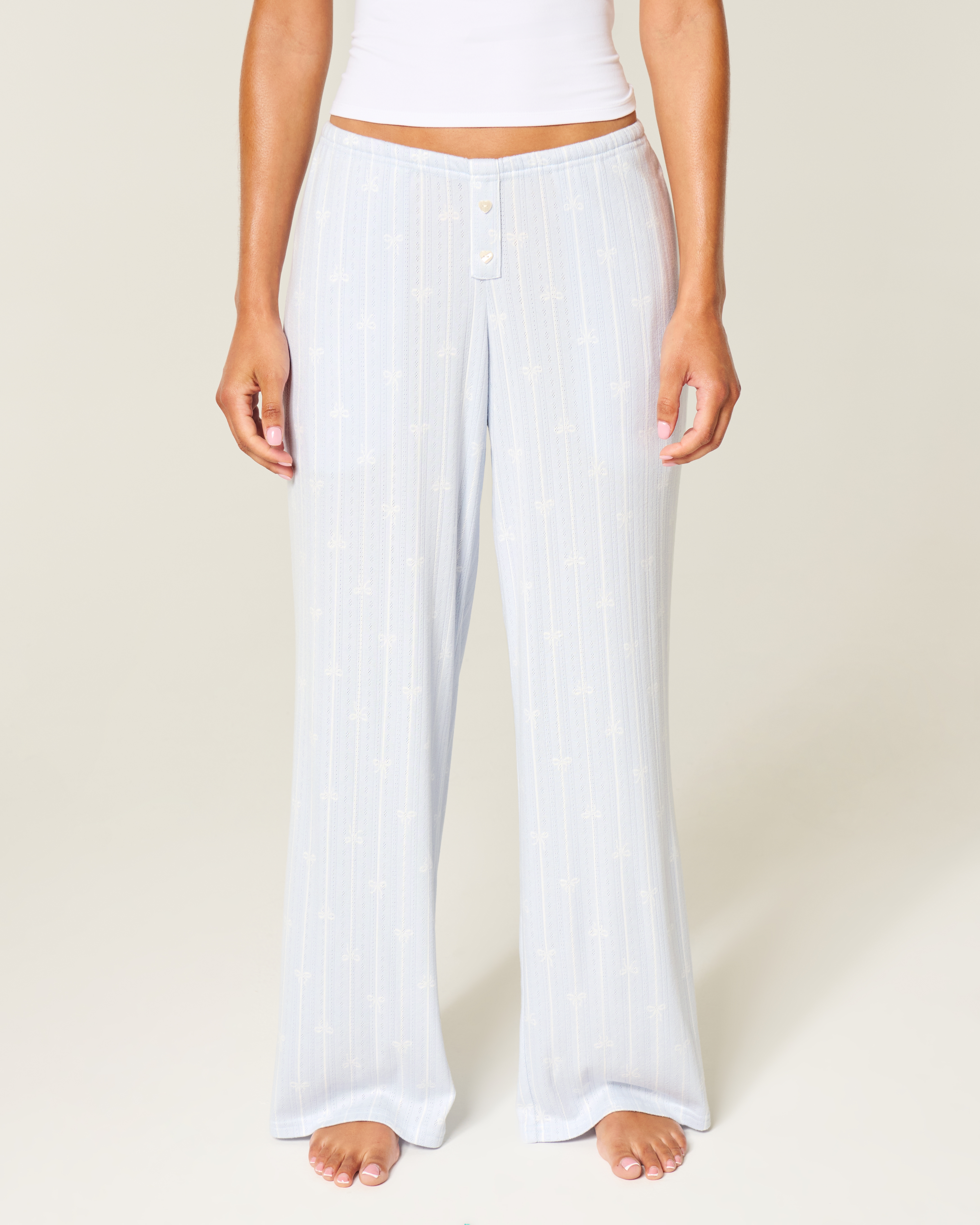 Cozy Pointelle Wide-Leg Boxer Pants