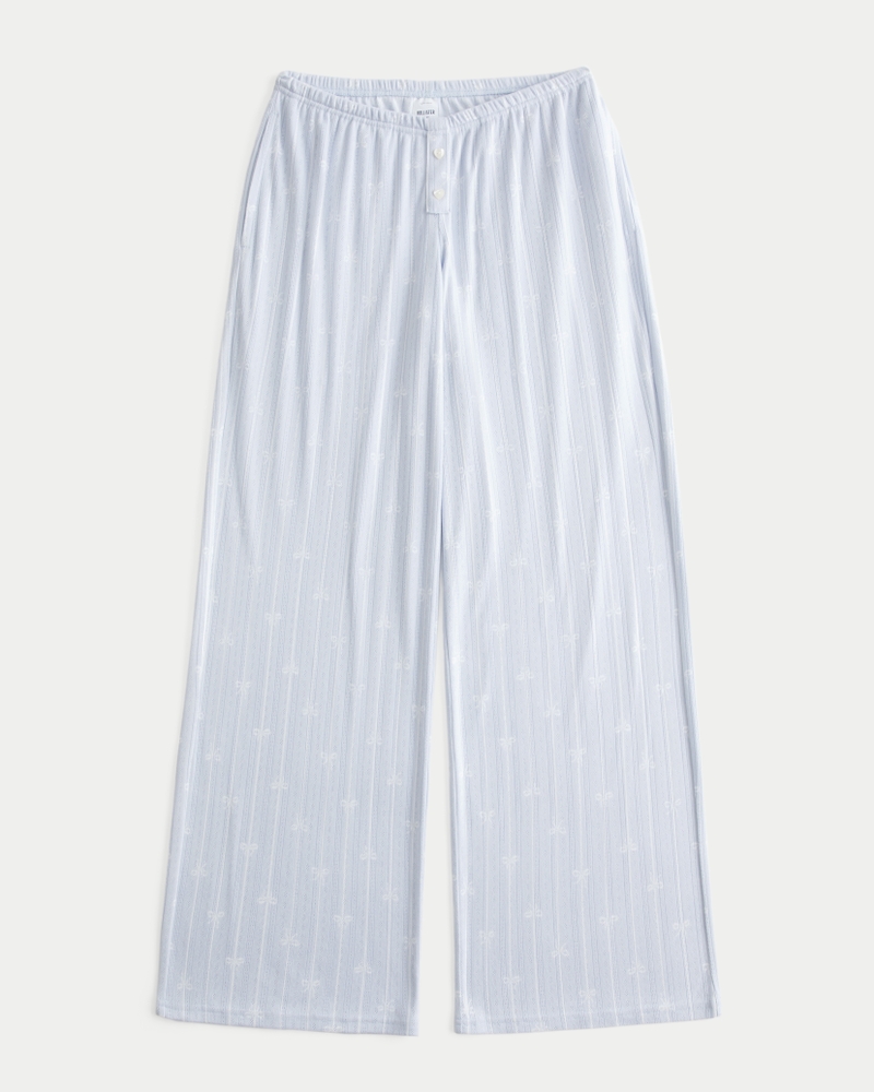 Cozy Pointelle Wide-Leg Boxer Pants