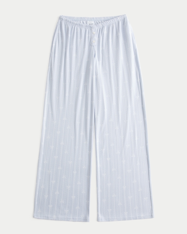 Cozy Pointelle Wide-Leg Boxer Pants