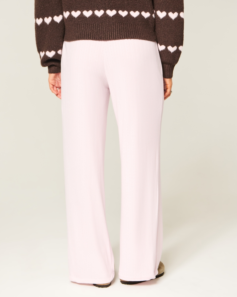Cozy Pointelle Wide-Leg Boxer Pants