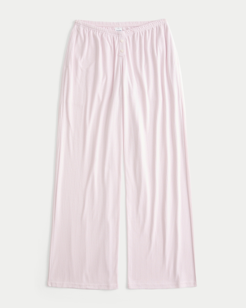 Cozy Pointelle Wide-Leg Boxer Pants