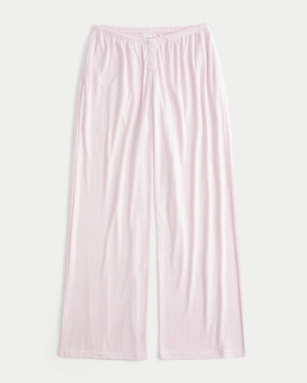 Cozy Pointelle Wide-Leg Boxer Pants